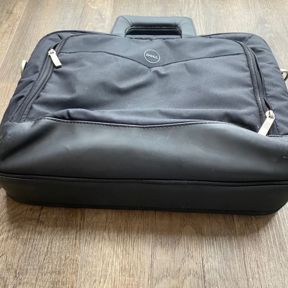 Dell Black Nylon Laptop Briefcase Business Messenger Bag 14.5X12 in Professional
